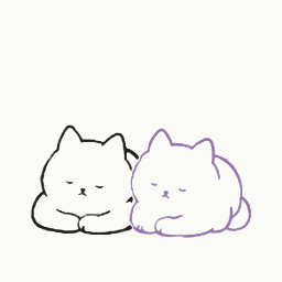 2匹で香箱座りの動き
