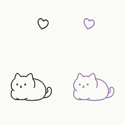 2匹であごを上げてハートの動き