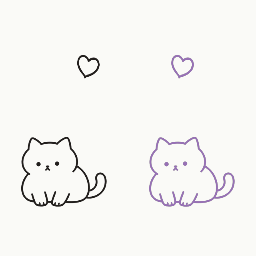 2匹でふみふみしてハートの動き