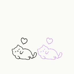2匹でごろんとハートの動き